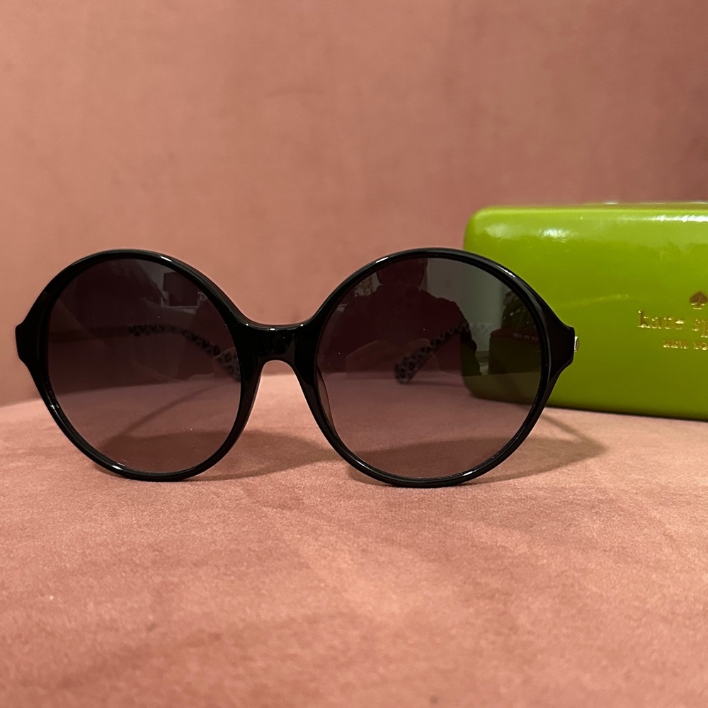 Kate Spade Wren Glossy Black Oversized Sunglasses